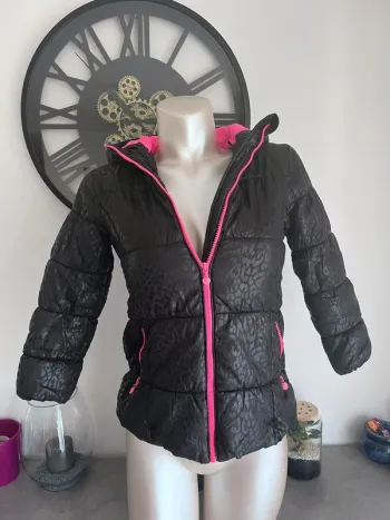 Manteau fille rose et noir