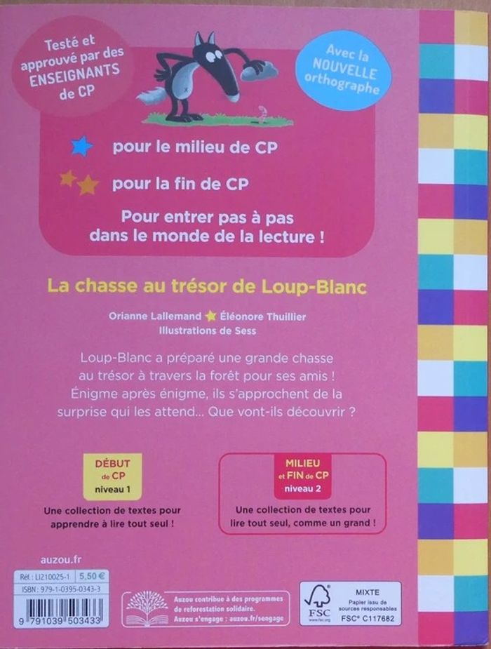 "Chasse au trésor de Loup'Blanc" livre CP - photo numéro 2