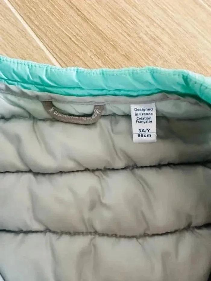 Doudoune sans manche okaidi 3 ans vert menthe - photo numéro 2