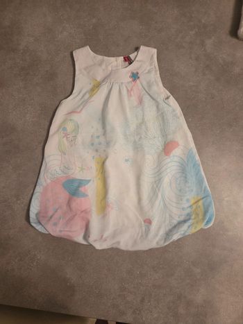 Robe été fille doublée blanc motifs T23mois TBE orchestra