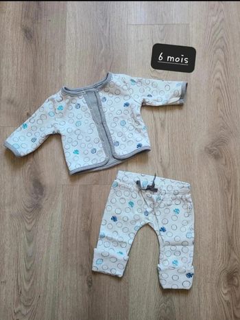 Ensemble 3 - 6 mois réversible doux et confortable 