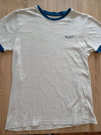 T-shirt gris clair avec col bleu – Teddy Smith