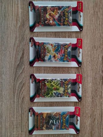 Artset EV3 Lot de 4 boosters Flammes Obsidiennes