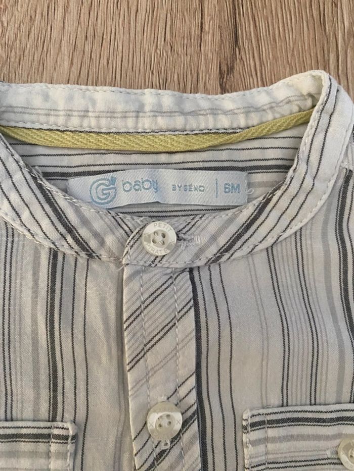 Lot 2 chemises manches longues 6 mois - photo numéro 5