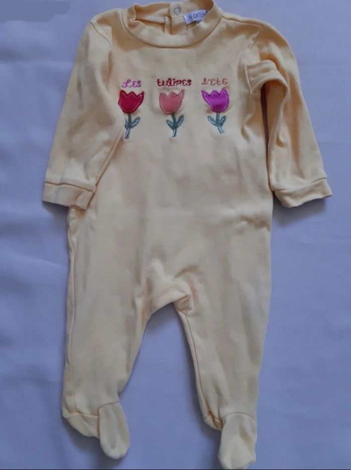 Lot de 2 pyjamas jaune et orange en coton - mi-saison / été - in extenso (6 mois) - photo numéro 2