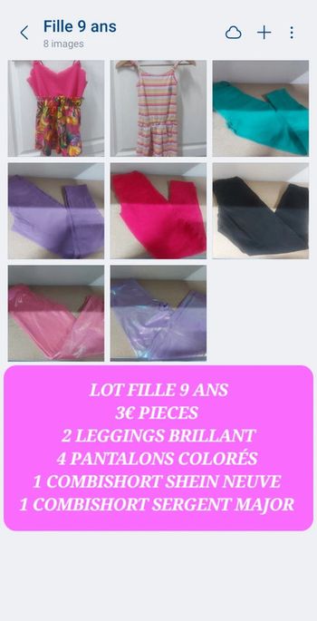 Lot fille 9 ans