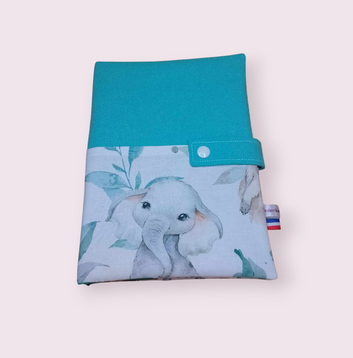 housse protège carnet de santé personnalisable modèle éléphant