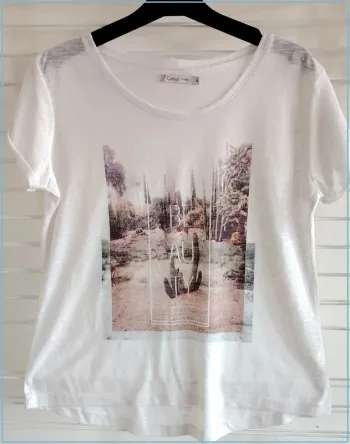 T-shirt blanc imprimé “BEAUTY” Gemo Casual - M