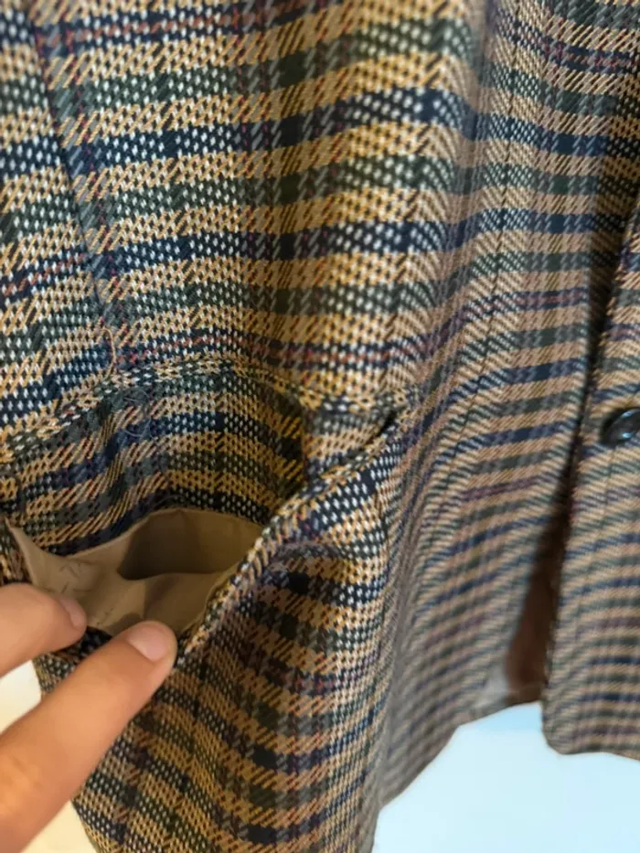 Veste de costume vintage en très bon état taille 50 bleu vert Roger Arloing - photo numéro 6