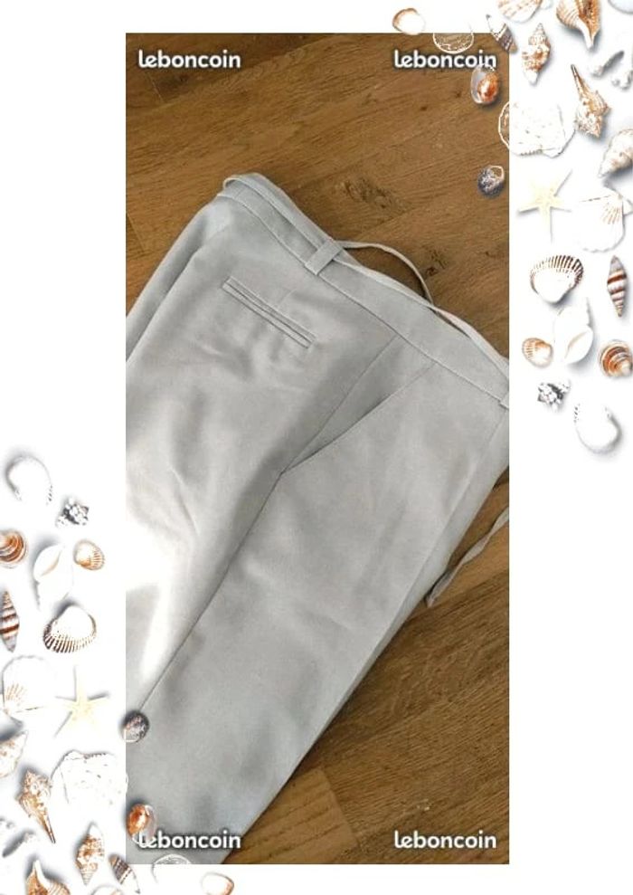 pantalon gris 38 avec scratch - photo numéro 2