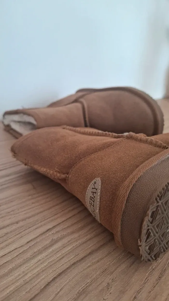 Bottes Nicebay laine et cuir - État neuf - Beige/Camel LA tendance de cette saison - photo numéro 5