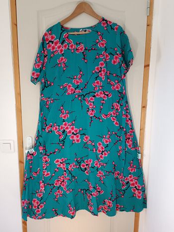 Robe floral turquoise 44