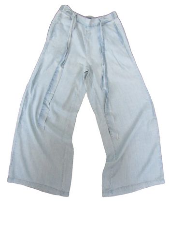 pantalon caleçon a jambes larges 100%lyicell bleu ciel marque tex taille indiquée S = 36/38