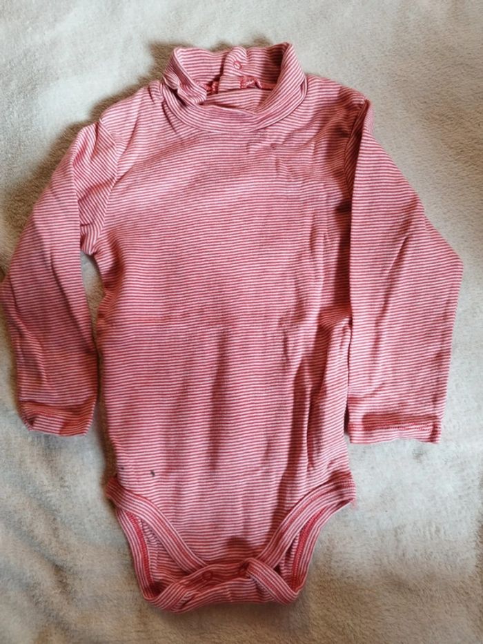 Body col roulé Rayé rouge et blanc taille 2 ans