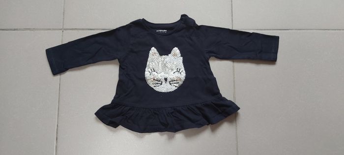 Tshirt manche longue Chat 6 mois