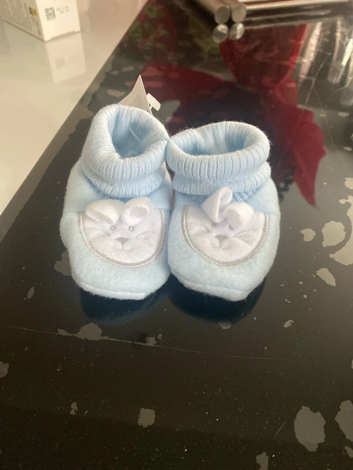 Chausson bébé bleu