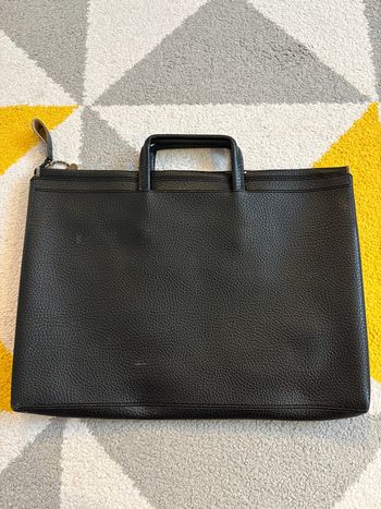 Porte documents en cuir synthétique vintage couleur noir