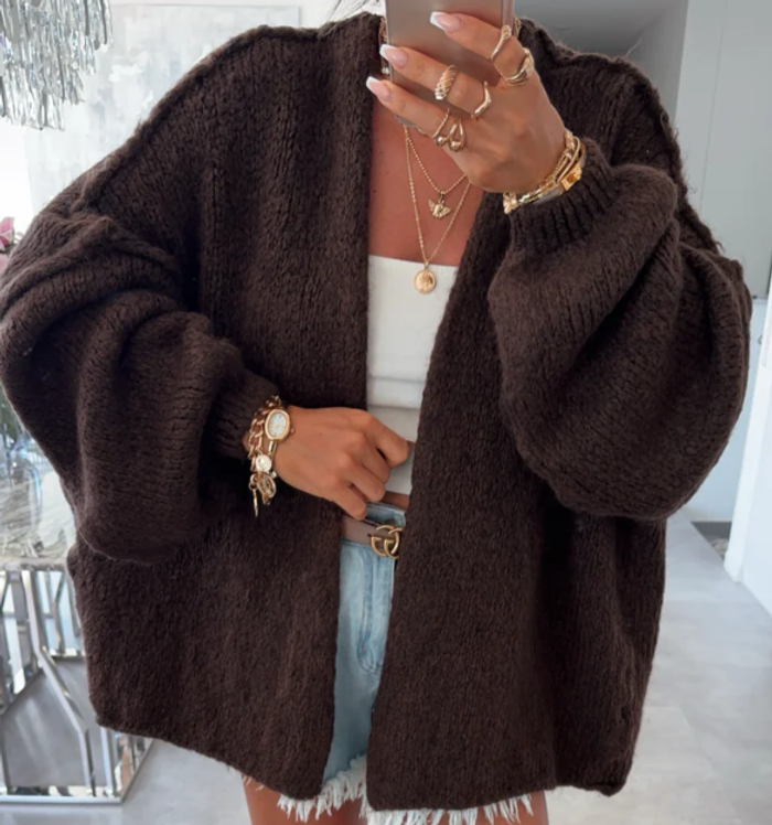 Gilet - Marron Chocolat - Maille - Décontracté - Cocooning - Automne