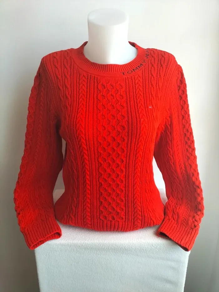 Pull Femmes Maille Torsadés 100% Coton - Tommy Jeans - Taille XL