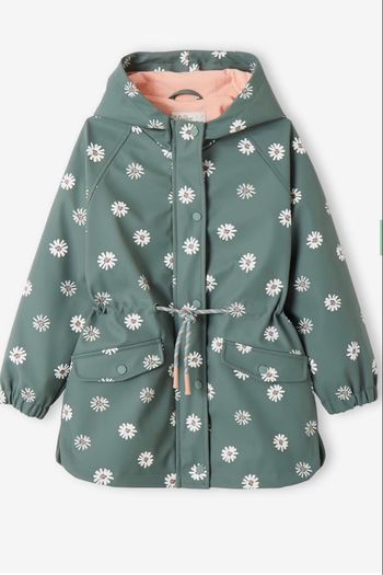 Imperméable Ciré fille T 12 ans Vert Baudet à capuche motifs magiques - sauge imprimé