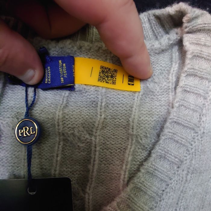 Pull col V Ralph Lauren Taille L - Gris - photo numéro 4