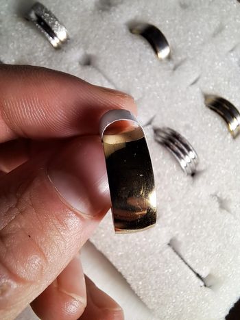 Bague acier inoxydable dorées