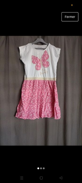 Robe papillon rose et blanche