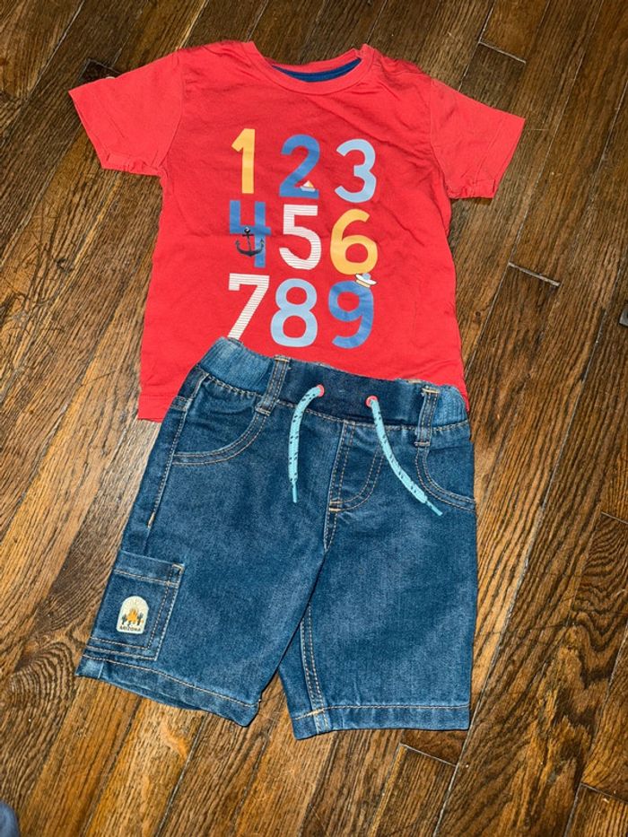 T-shirt Bout’chou et short sergent major 2 ans