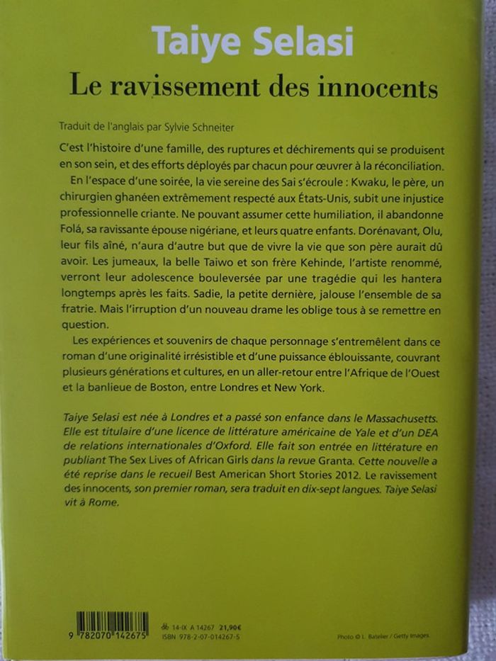 Le ravissement des innocents de Taiye Selasi - photo numéro 2
