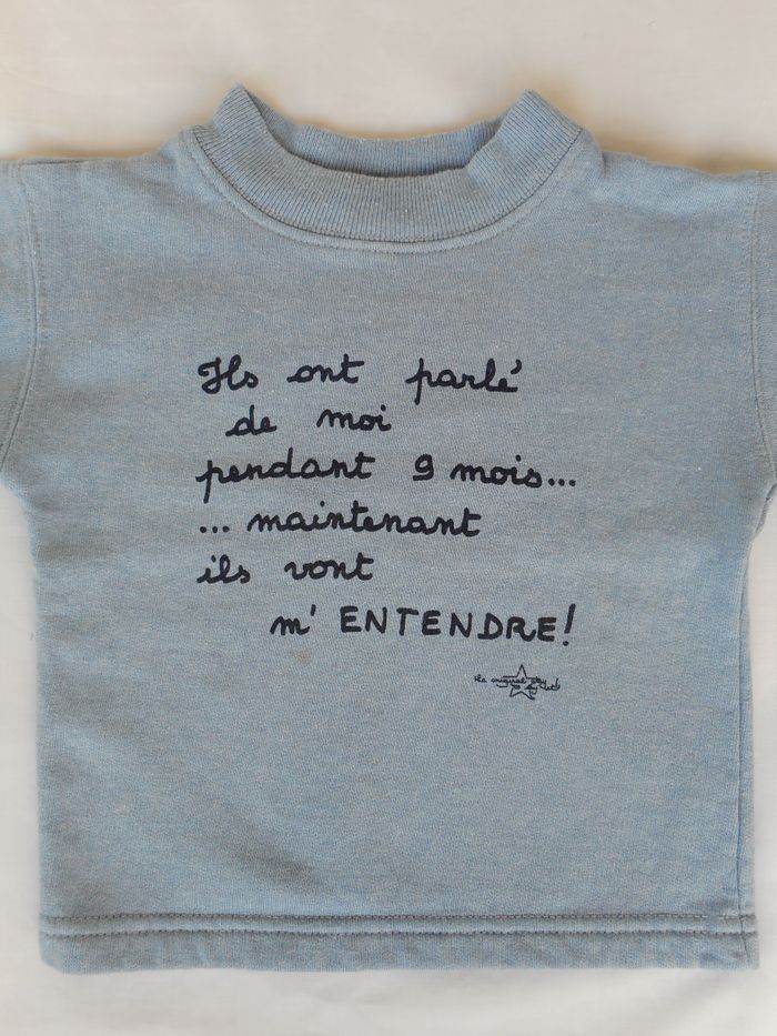 Sweat molletonné bleu - 12 mois - photo numéro 4