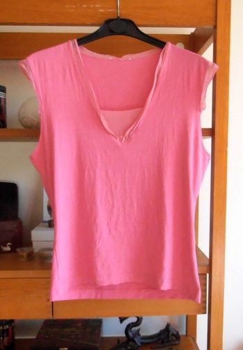 T-shirt rose femme, taille L 40, printemps, été