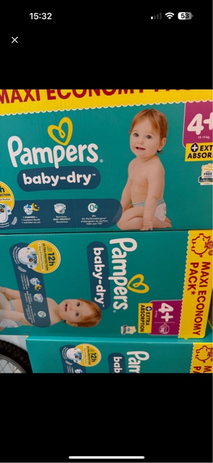 Pampers baby dry taille 4+(10-15) kg