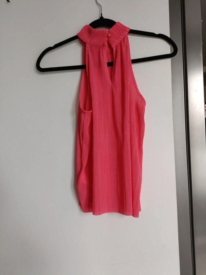 Top Rose col a boutons Légère Kiabi Taille 36 – Polyester – Très bon état - photo numéro 4