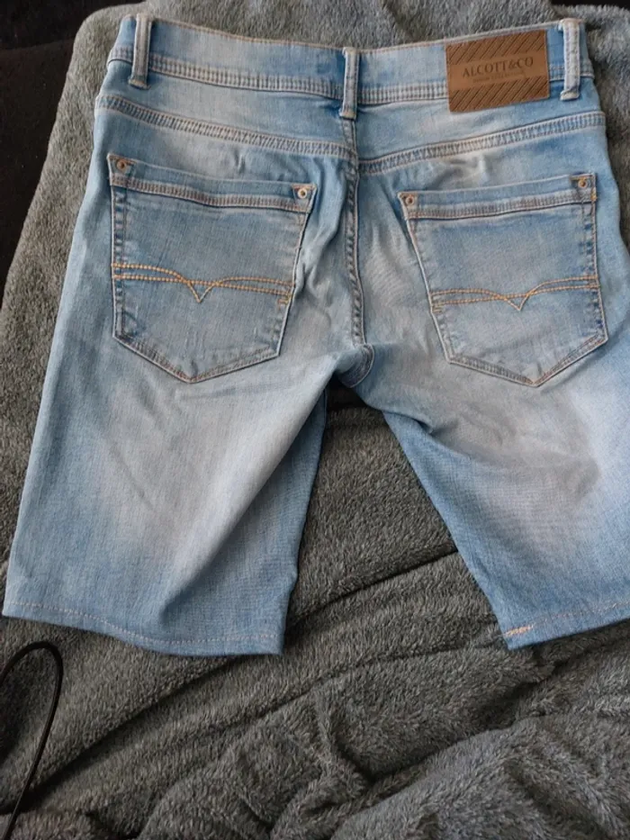 Short en jeans bleu clair skinny " alcott&co " - photo numéro 3