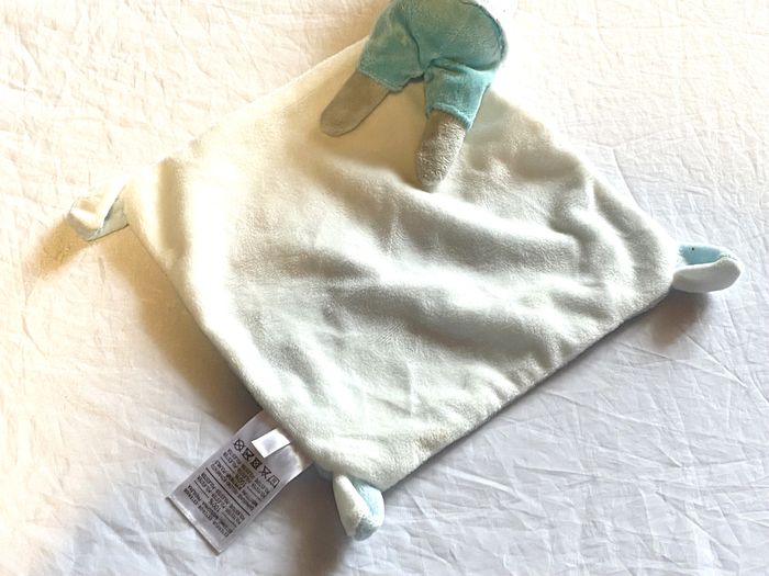Petit Chaton Chat Gris Doudou Mouchoir Bleu Pailleté Blanc Animal Faune Peluche Petits Enfants Bébés - photo numéro 7
