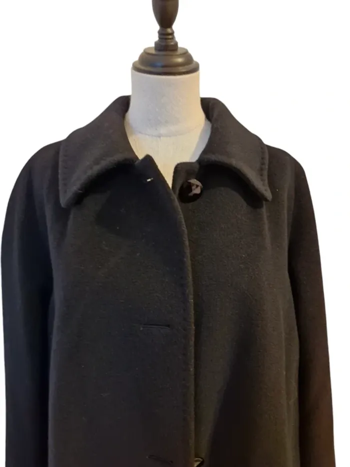 Manteau long noir en pure laine vierge – T.50 - photo numéro 3