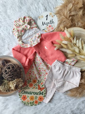 Ensemble complet 4 pièces sergent major fille 1 mois 🎀