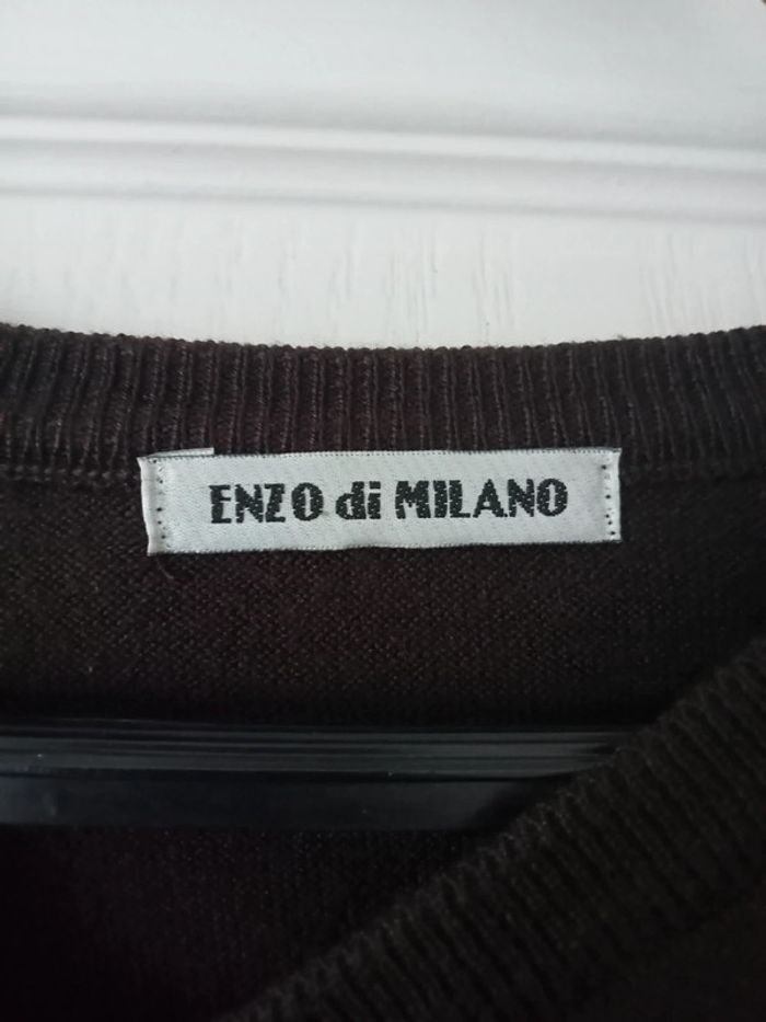 pull fin marron taille XXL enzo di milano - photo numéro 2