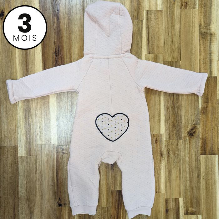 Combinaison / Pyjama a capuche - Kawaii rose - 3 mois - photo numéro 3