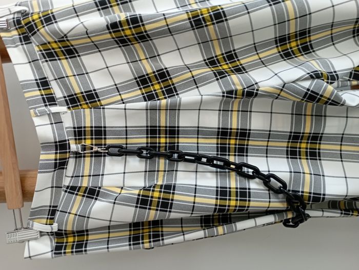 Pantalon écossais jaune, noir et blanc de marque Hell Bunny - photo numéro 2