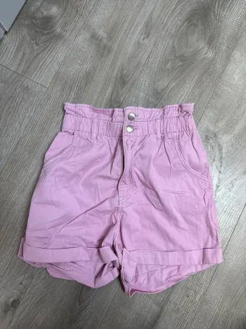 Short taille haute rose