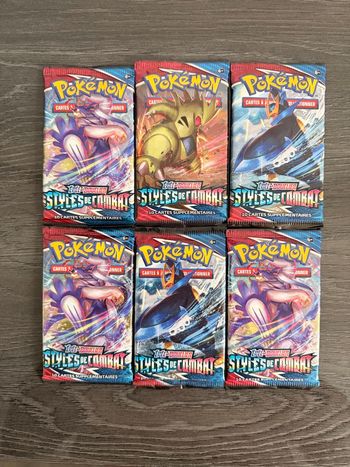 6 Boosters Pokémon – Styles de Combat (EB05) Non pesés Scellés