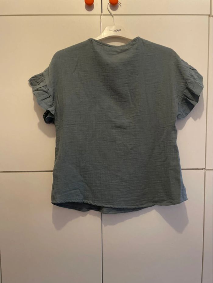 Blouse bleue grise neuve taille S camaïeu - photo numéro 7