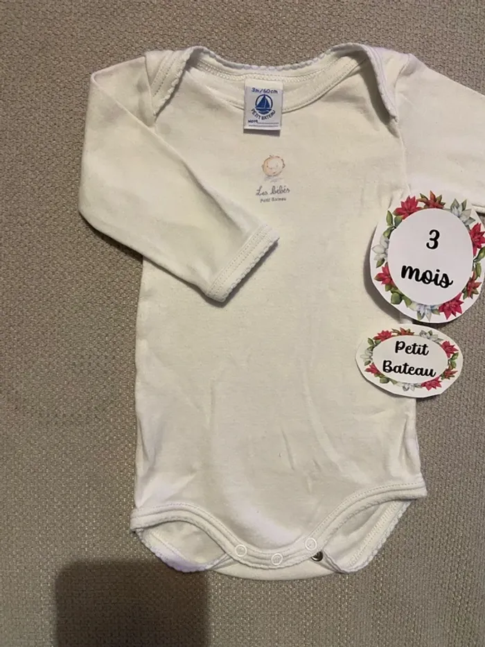 Body manches longues petit bateau 3 mois - photo numéro 2