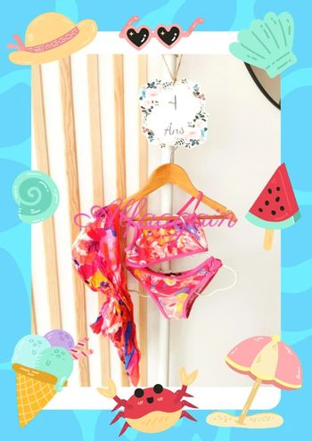 Ensemble maillot de bain et foulard catimini Tombouctou 4ans