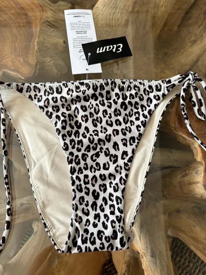Bas de maillot de bain Etam femme léopard ficelles - photo numéro 2