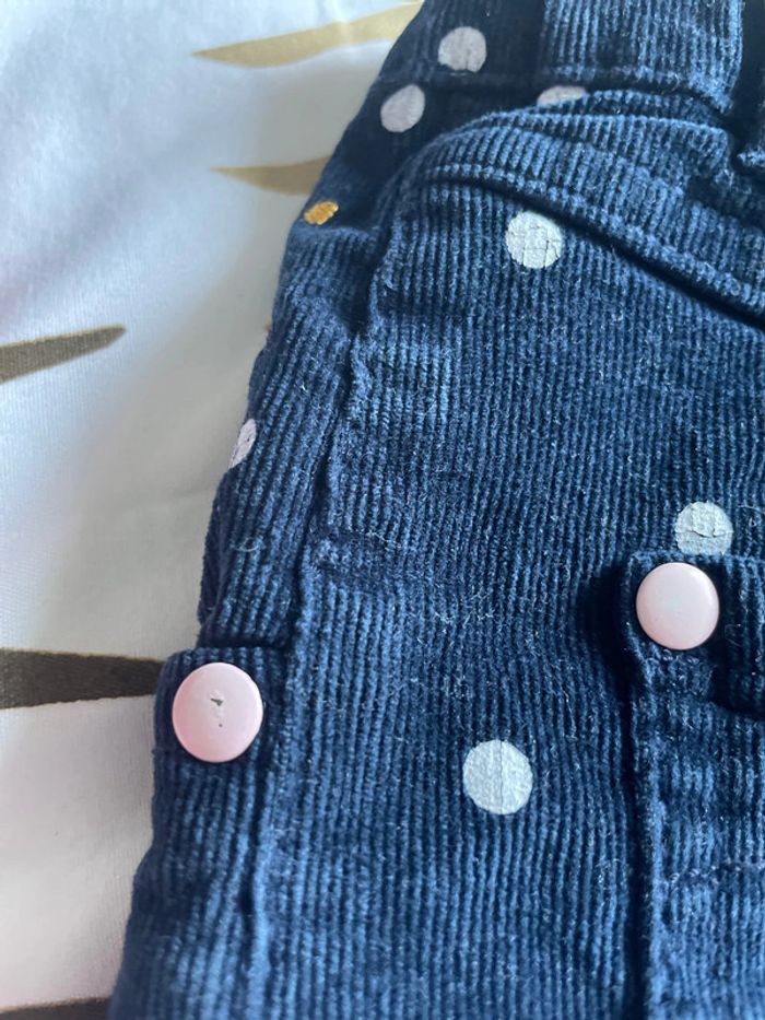 Jupe en velour bleu marine à point blanc taille 12 ans marque lilimarelle - photo numéro 7