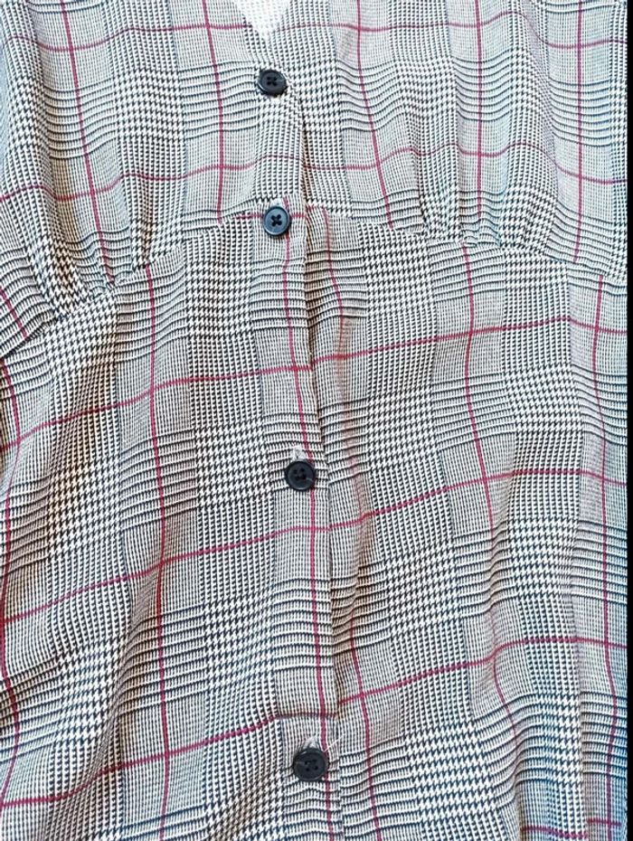 Robe  longue -  gris  rouge  tartan  - Mango  -  M  -  Comme  Neuve - photo numéro 7