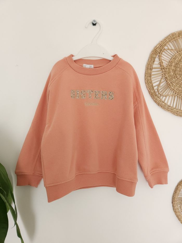 Sweat corail " Sisters" Vertbaudet 4 Ans - photo numéro 1