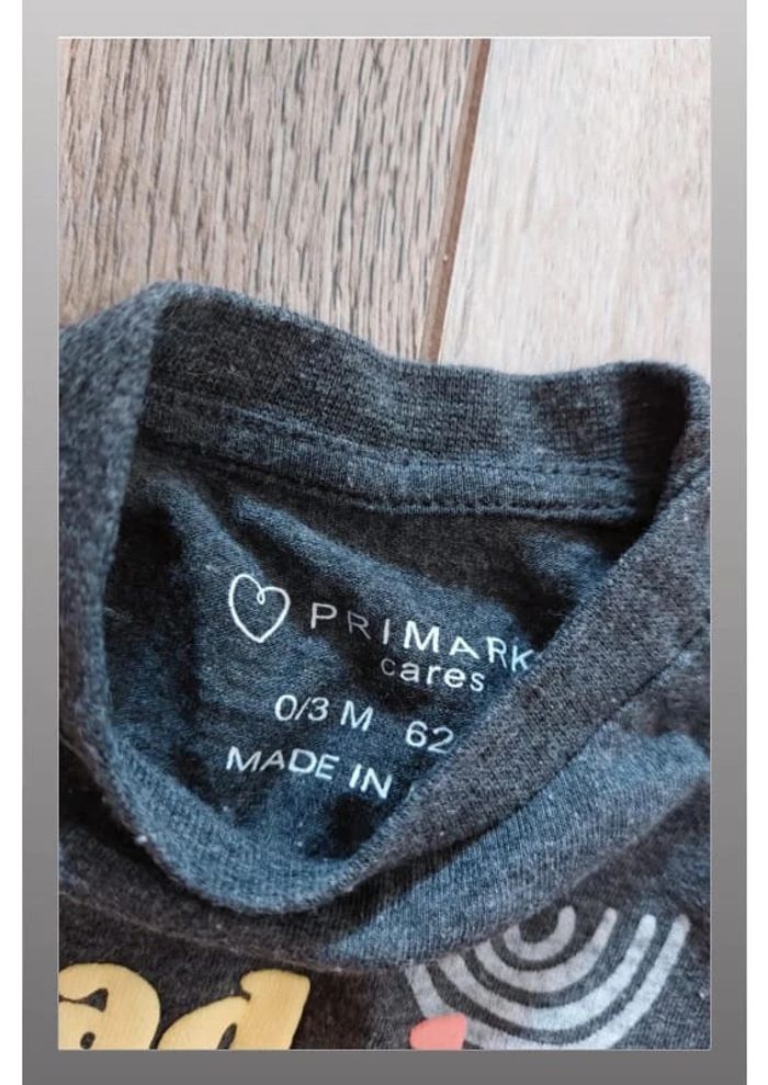 Tee shirt primark 0/3 mois manches courtes - photo numéro 2
